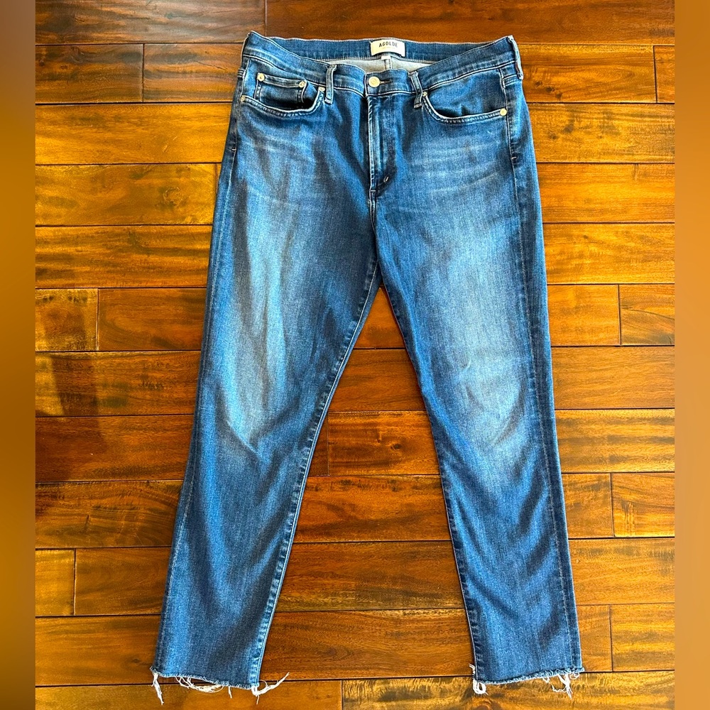 $158 Agolde Sophie Crop High Rise Skinny Jeans in Claremont Sz 31 - Picture 3 of 5